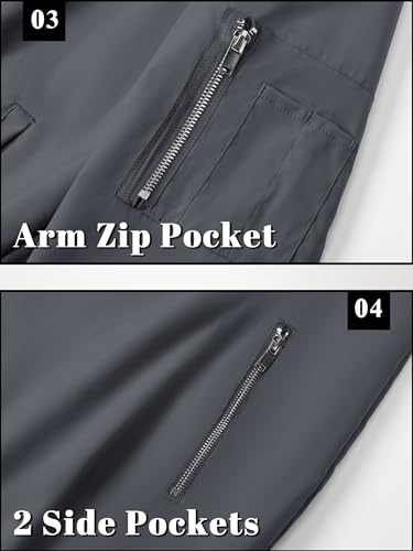 Image of TACVASEN Men's Lightweight Jacket Casual Spring Fall Windbreaker Bomber Zip Up Coat with Pocket
