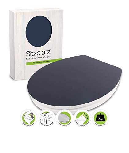 SITZPLATZ WC-Sitz mit Absenkautomatik, buntes Dekor Cupo, Gloss Toilettensitz, Holzkern, Fast-Fix Schnellbefestigung, Standard O Form universal, Metallscharnier, Toilettendeckel glänzend, 40337 5