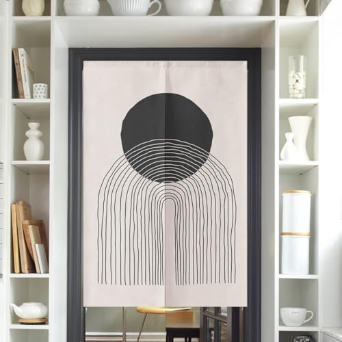 NASFH のれん おしゃれ 北欧 断熱 暖簾 遮光 幾何学 柄 A70*150 間仕切りカーテン 目隠し のれん シンプル ドアカーテン 部屋仕切り 戸口カーテン インテリア カフェカーテン かわいい 暖簾 和風 モダン 誕生日プレゼント 玄関 カラー1