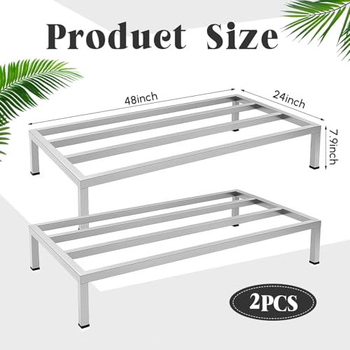 Image of MorningRo 2 Pack Dunnage Rack 48 inch Long x 24 inch Wide, 7.9 inch Height