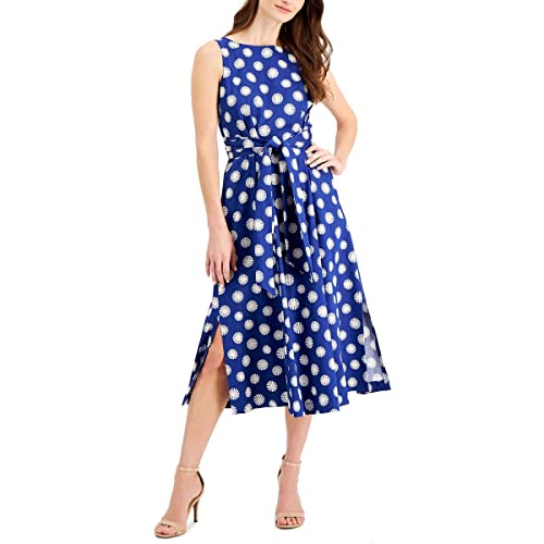 Image of Anne Klein Women's Cotton Midi Dress with Sash