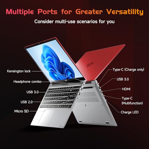 Image of NIMO 15.6 IPS-FHD-Laptop, Intel Pentium 4 Cores N100 8GB RAM 256GB SSD Backlit Keyboard Fingerprint (Beat to i3-1115G4 Up to 3.4GHz) Computer for Student-Home WiFi 6 BT5.2 Win 11