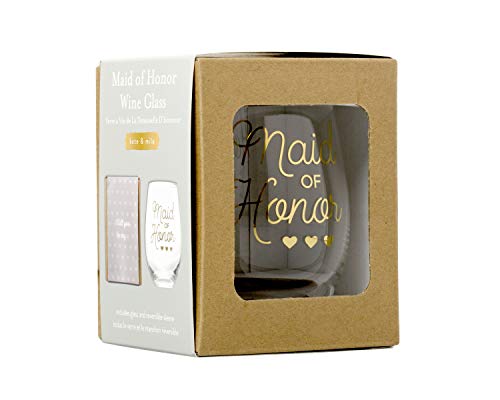 Kate & Milo Maid of Honor' Wine Glass MOH Gifts from Bride, Bachelorette Party Accessories, 1 Count (Pack of 1) - Image 8