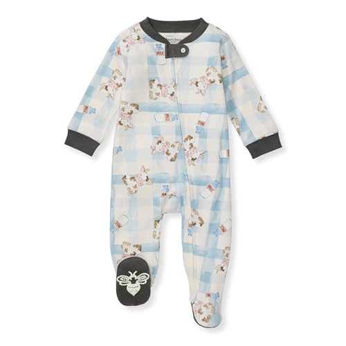 Image of Burt's Bees Baby Baby Boys Sleep and Play Pjs, 100% Organic Cotton One-piece Zip Front Romper Jumpsuit Pajamas