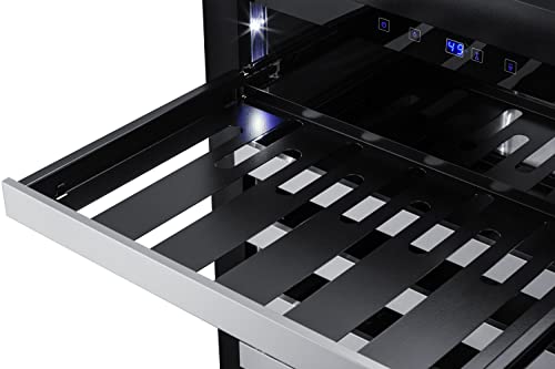 Summit 24” Wine Cellar, Built-in Wine Cellar, Shallow 18” Depth, 33 Bottle Capacity, ADA Compliant, Stainless Steel- ASDW2412 on Fridge.com