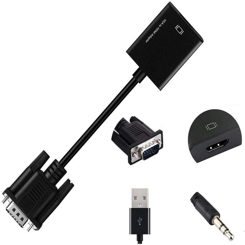 VGA to HDMI Converter Adapter Cable with 3.5mm Audio, 1080P HD Video, Power Supply Port-image-33