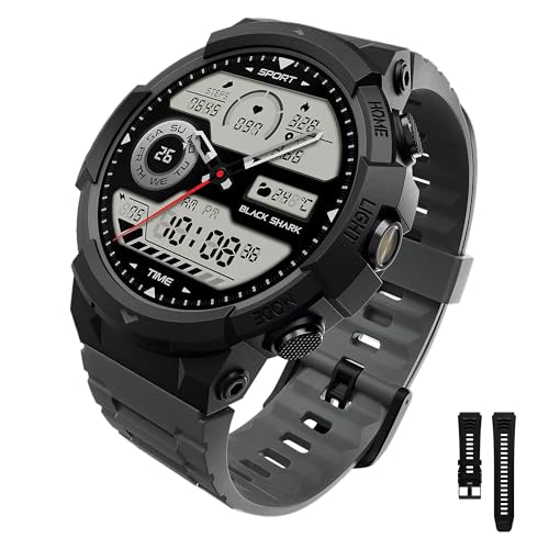 Black Shark GS3 Sport Smartwatch – 1,43″ AMOLED, 18 Tage Akku, 5 ATM Wasserdichtigkeit, Bluetooth-Anrufe, GNSS, 120+ Sportmodi (Schwarz)