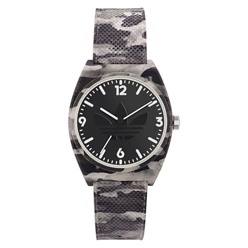 adidas White Camo Resin Strap Watch (Model: AOST225682I), White