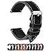 Fullmosa Wax Correa Reloj Piel，6 Colores para Correa Huawei Samsung, Correa/Banda/Band/Pulsera/Strap de Recambio/Reemplazo de 14mm 16mm 18mm 20mm 22mm 24mm, Negro + Hebilla de Gris Plata,20mm