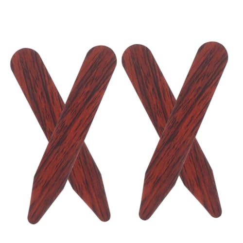 WRITWAA Long-lasting Wooden Dress Collar Inserts 4pcs Small Collar Support Stays for Men's Shirts