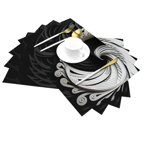 Sets de table antidérapants pour éviter les taches : lot de 6 en PVC lavable - 6