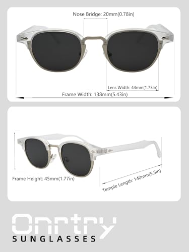Image of Onrtry Classic Polarized Sunglasses for Men Women Semi-Rimless Frame Sun Glasses Fashion Retro Designer Shades