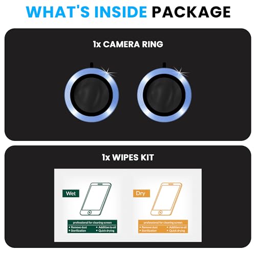 Image of ArmourPro Camera Rings Tempered Glass for Motorola Edge 50 Fusion and Moto G85, Tough HD Individual Aluminum Alloy Rings 9H Camera Cover, Scratch-Resistant,Camera Lens Protection| Blue, 1 Pack