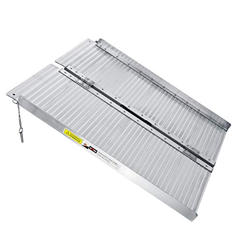klappbare Rollstuhlrampe aus Aluminium, 183 x 72 cm, max. Belastung: 272kg, leicht und mobil, Auffahrrampe Rollstuhl Rampe Rolli Flachrampe