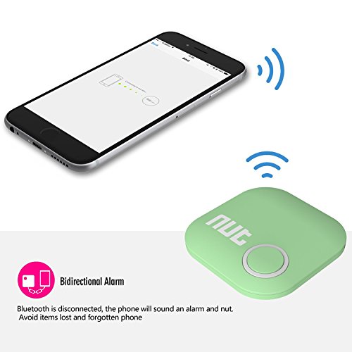 Car Key Finder Tile Smart Tag Tracker Locator – Nut 2″ Tracking Chip for Wallet Bluetooth Item Anti-Lost with App, Mini GPS Alarm Tracer Reminder for Bag Phone Pets Dog Keychain Purse Luggage, Green