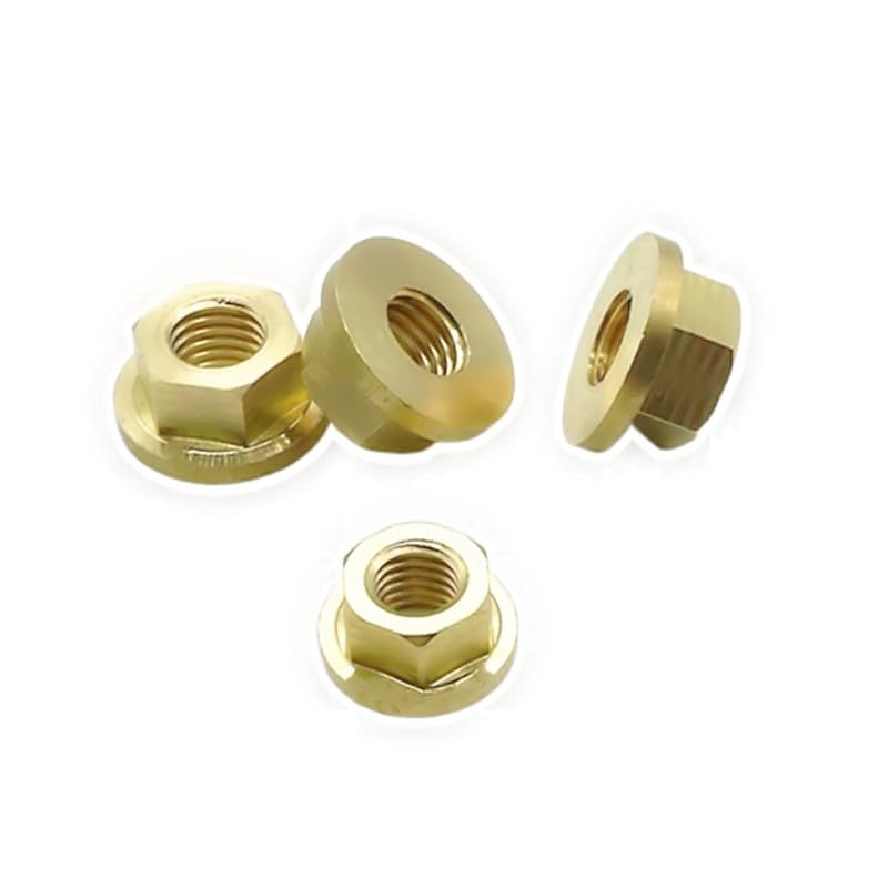Brass Hex Flange Nuts Non-Serrated Lock Nuts M4 M5 M6 M8 M10 M12 (20,M12 x 1.5)