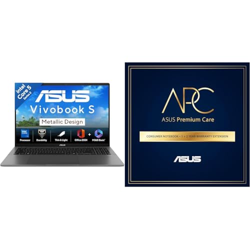 Image of ASUS Vivobook S16,14th Gen, Intel Core 5-210H,Metallic Design Laptop(Intel UHD iGPU /16GB RAM /512GB SSD /FHD+ /16 inch inch /144Hz /Windows 11 + 2 Year Brand Warranty Extension