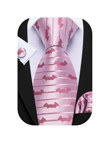 Image of Barry.Wang Man Tie Sets Skull Ties Animal Extra Long Necktie Silk Woven Handkerchief Cufflinks Festival Party Gift