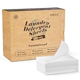 Poesie Laundry Detergent Sheet Sandalwood Scent 160 Sheets Non Plastic Washing Sheets Detergent Travel Laundry Kit No waste Portable Soap Sheet for Machine Wash & Hand Wash