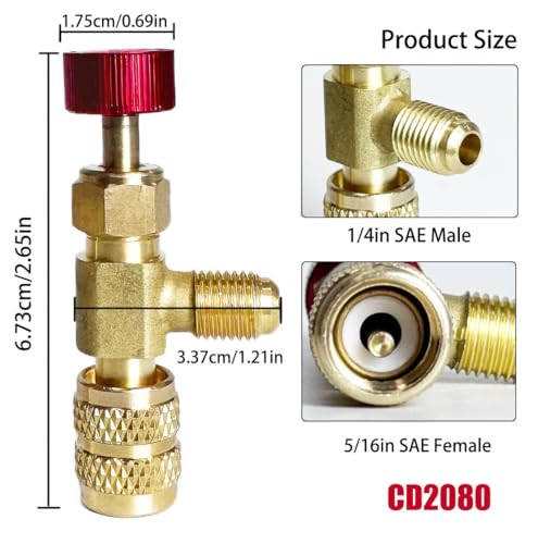 Válvula de Carga Refrigerante CD2060 CD2080 para HVAC miniatura 6