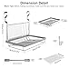 TQVAI Over Sink Dish Drainer Drying Rack, Stainless Steel Foldable Wall Mounted Dish Racks with Drainboard Hanging Rod and Sponge Holder, Silver