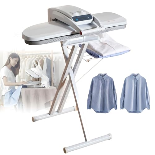 Plancha de vapor electrónica con soporte,plancha de vapor profesional de gran tamaño de 1800W,área de planchado de 800x310mm y presión de 50kg,5 ajustes de tela