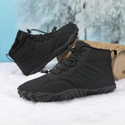 Image of Mens Womens Hike Barefoot Minimalist Shoes Winter Footwear Zero Drop Sole Wide Toe Box Waterproof Hiking Boots Women Warm and comfortable