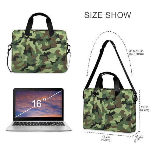 Maletín portátil con cierre para laptop 15.6 pulg camuflaje verde miniatura 5