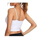 Women's Racerback Sports Bras Longline Crop Tops Built in Bra Yoga Workout Tank Top Seamless Padded