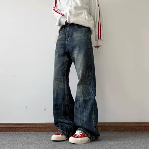 Men's Jeans Summer American Straight Denim Wide Leg Long Pants for Men4
