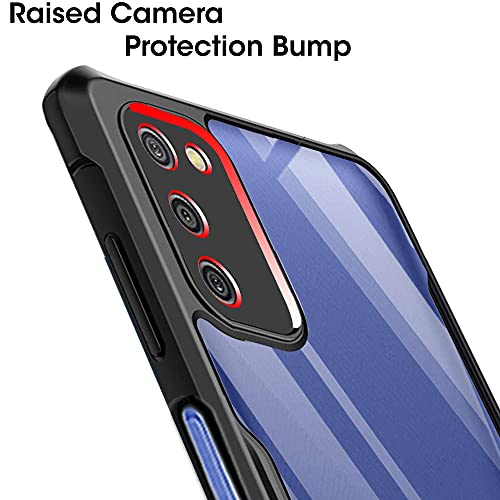 Image of TheGiftKart Shockproof Crystal Clear Back Cover Case for Samsung Galaxy A03s | 360 Degree Protection | Protective Design | Transparent Back Case Cover (PC & TPU, Black Bumper)