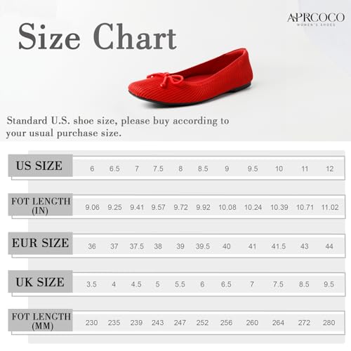 Image of AprCoco Flats for Women Bowknot Ballet Knit Foldable Flat Square Toe Comfort Light Shoes Office Low Top Flats