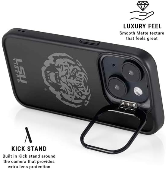 Skinit Kickstand Phone Case Compatible with iPhone 14 - Officially Licensed LSU Geaux Tigers Design