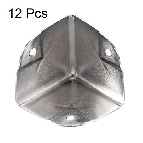 Image of uxcell Metal Box Corner Protectors Box Edge Guard Protector 40 X 40 X 40mm Silver Tone 12pcs for Table Corners and Desk Corners