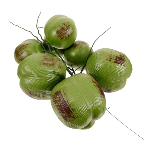 HOLIDYOYO 1 Bunch Artificial Coconut Lifelike Fake Coconut Simulated Food Model Green Fake Fruit for Hawaiian Tropical Theme Party Decor