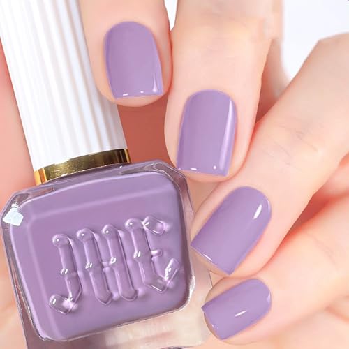 12ML Purple Nail Polish - Airdry Lavender Fingernail Polish - High Glossy Lilac Nail Gel- Quick Dry Nail Polish - Long Lasting Light Purple Nail Varnish Manicure DIY Nail Art