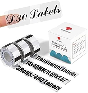 D30 Clear Label - D30 Transparent Thermal Label Tape 14mmx40mm(0.55