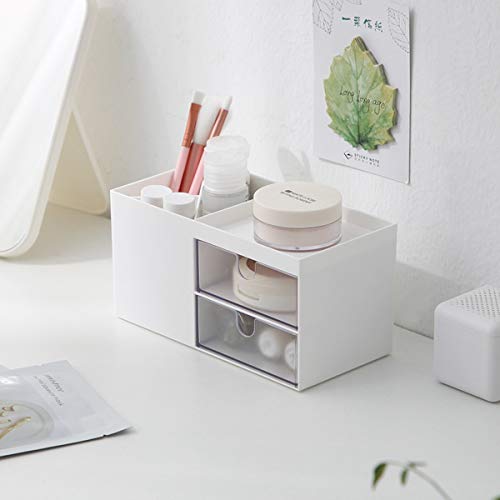 Citmage Desk Organizer Caddy with 5 Compartments Office Workspace Desktop Holder Plastic Stationery Storage Box for Pencils,Markers,Erasers,Pens (white_2) - Thumbnail 7