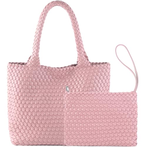 Image of JINMANXUE Fashion Woven Bag Shopper Bag Travel Handbags and Purses Women Tote Bag Large Capacity Shoulder Bags