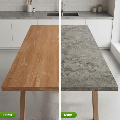 Etiquetas de pared impermeables efecto concreto con vinilo autoadhesivo 3