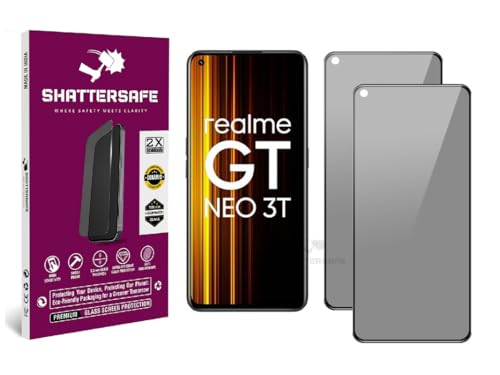 Image of Anti-Spy Privacy Tempered Glass Compatible For Realme Gt Neo 3T [Pack of 2]. 9H Hardness, Anti-Scratch, Edge-to-Edge Protection With Easy Installation Kit & Case Friendly Fit.