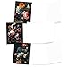 The Best Card Company - 10 Boxed Note Cards with Flowers - Blank Assorted Floral Notecards Bulk (4 x 5.12 Inch) - Baroque Blooms M10020BK