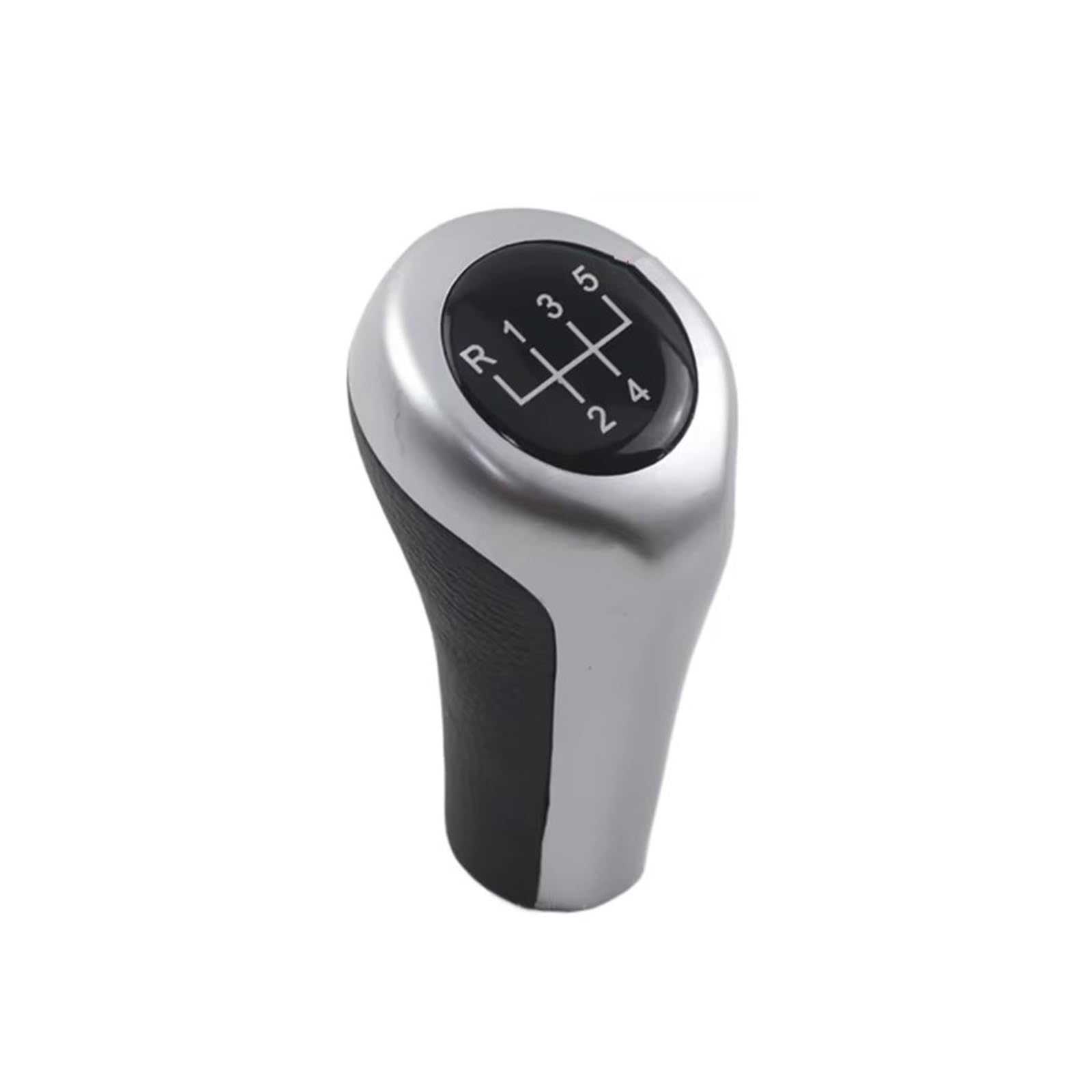 Ouvecr Silver 5-Speed Car Shift Gear Knob Handle For Bmw 1 3 5 6Er For E46/53/60 /61/63 /81/82 /83/84 /87/90 /91/92 Car 6 Speed Leather Gear Shift Knob Gear Shift Cover(Silver 5-Speed)