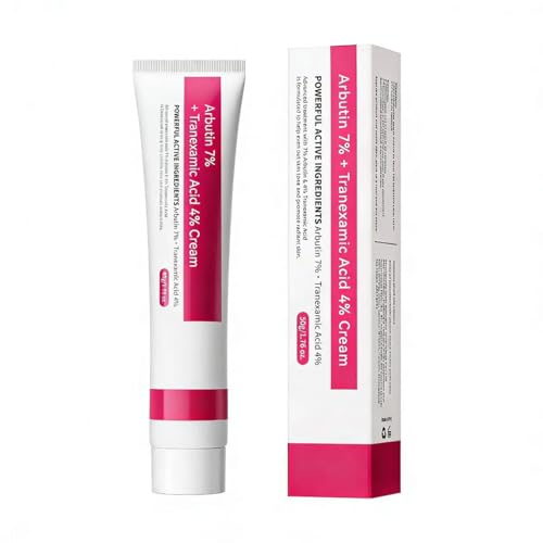 Yeweian Arbutin 7% + Tranexamic Acid 4% Cream Dark Spot Corrector for Face 70 000ppm & Arbutin 40 000ppm TXA Moisturizing Cream with Niacinamide and Hyaluronic Acid 1.76 Oz