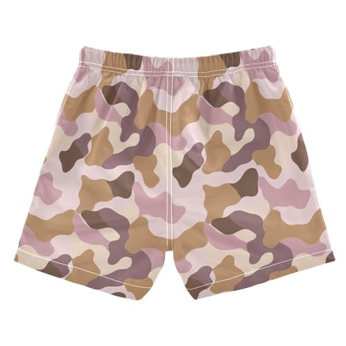JUNZAN Camouflage Boys Swim Trunks Toddler Swimming Trunks for Boy Beach Swim Shorts Coffee Brown2