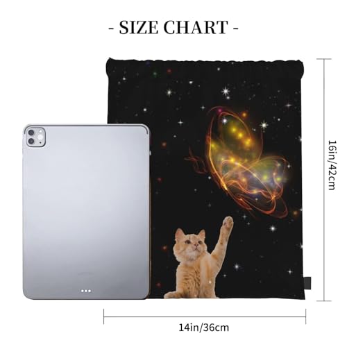 Cat Drawstring Bags Cute Gym Bag Backpack Animal Sackpack for Women Men4