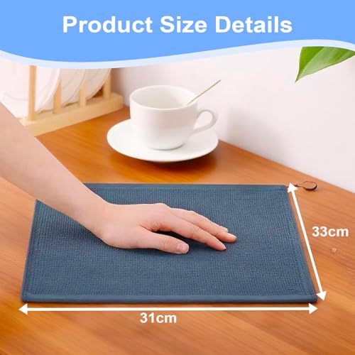 6 Pcs Kitchen Cleaning Cloths, Highly Absorbent Soft Dish Cloths, Quick Drying Dish Towels Kitchen Accessories for Washing Up, Kitchens Essentials for New Home, 30 x 30 cm, Dark Grey - Image 4