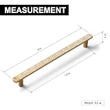 Deuschwer 6-pak uchwytów do szafek ze stopu cynku z centrami otworów 19 cm, teksturowane szampańskie brązowe uchwyty do szuflad do szafy i kuchni