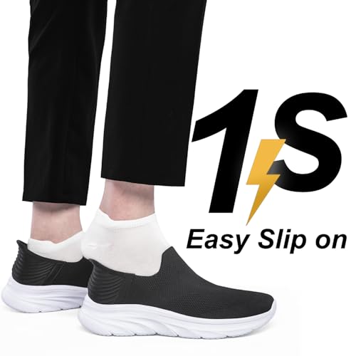Image of BQQ Men's Slip-On Sneakers Lightweight Non Slip Walking & Workout Shoes Breathable Casual Tennis Shoes