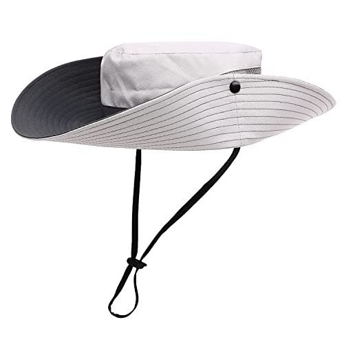 Image of Womens Summer Sun Hat Beach Hat Wide Brim Outdoor UV Protection Hat Foldable Cool Mesh Ponytail Bucket Hat